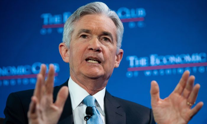 U.S. Federal Reserve chair Jerome Powell speaks during a discussion at the Economic Club in Washington on Jan. 10, 2019. (SAUL LOEB/AFP/Getty Images)