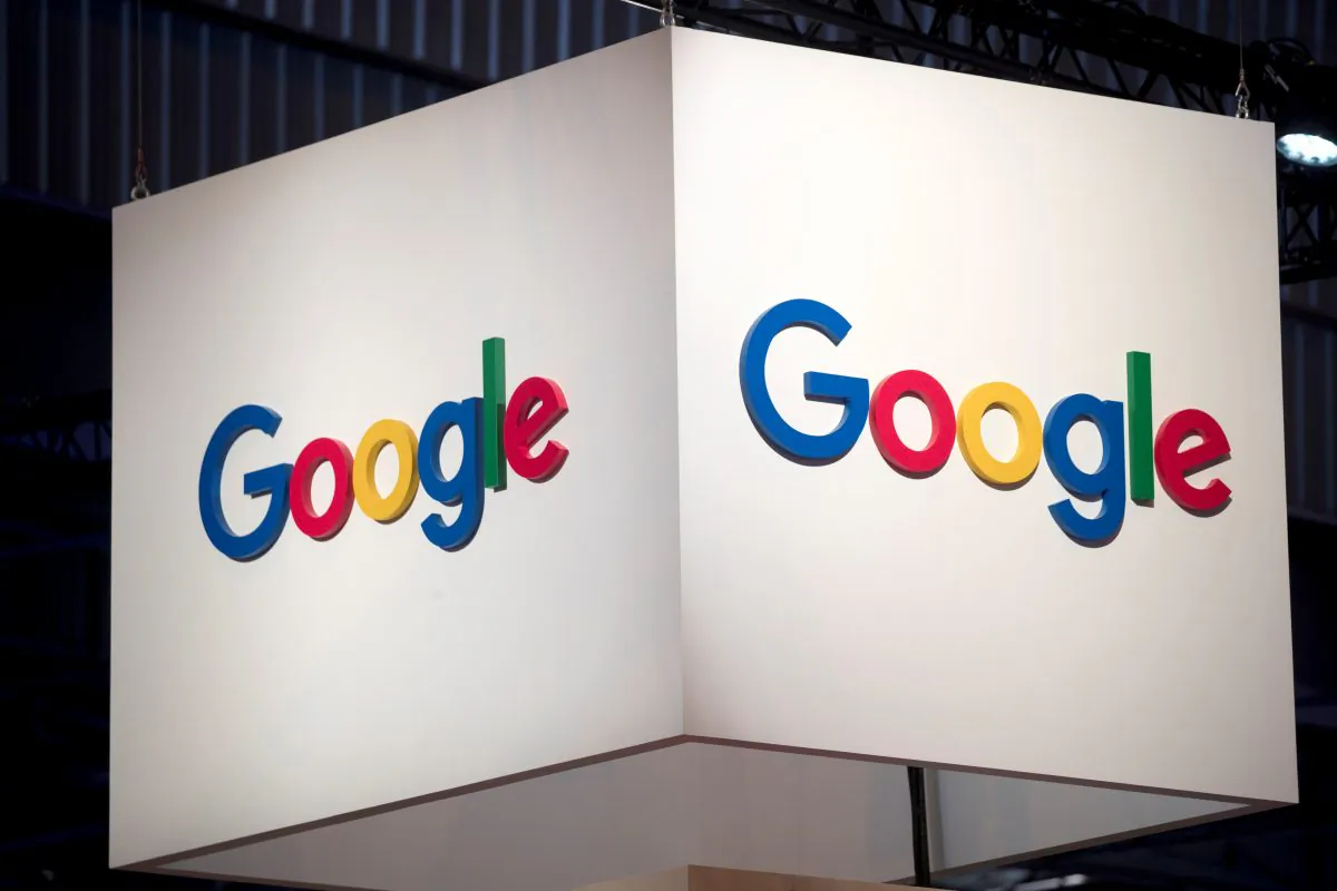 The Google logo is pictured in Paris on May 25, 2018. (Reuters/Charles Platiau)