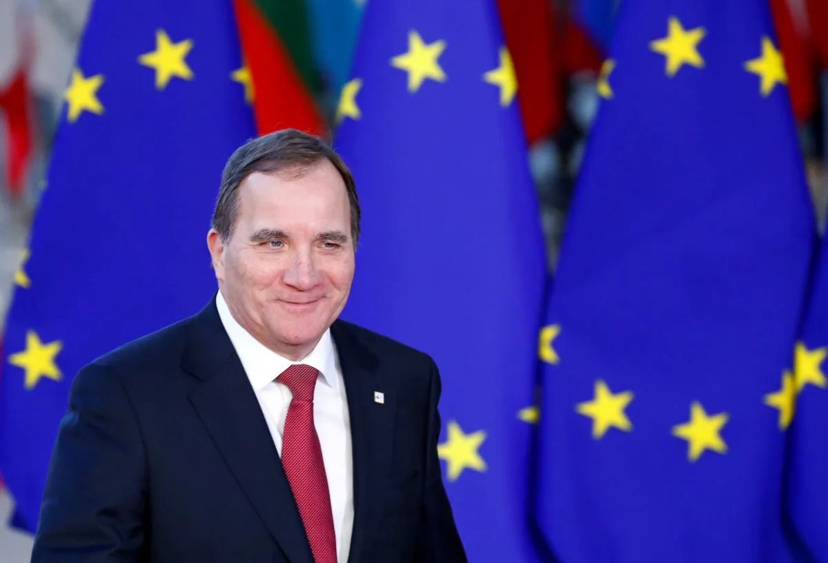 Sweden's Prime Minister Stefan Lofven arrives at a European Union leaders summit in Brussels, on Dec. 13, 2018. (Francois Lenoir/Reuters)