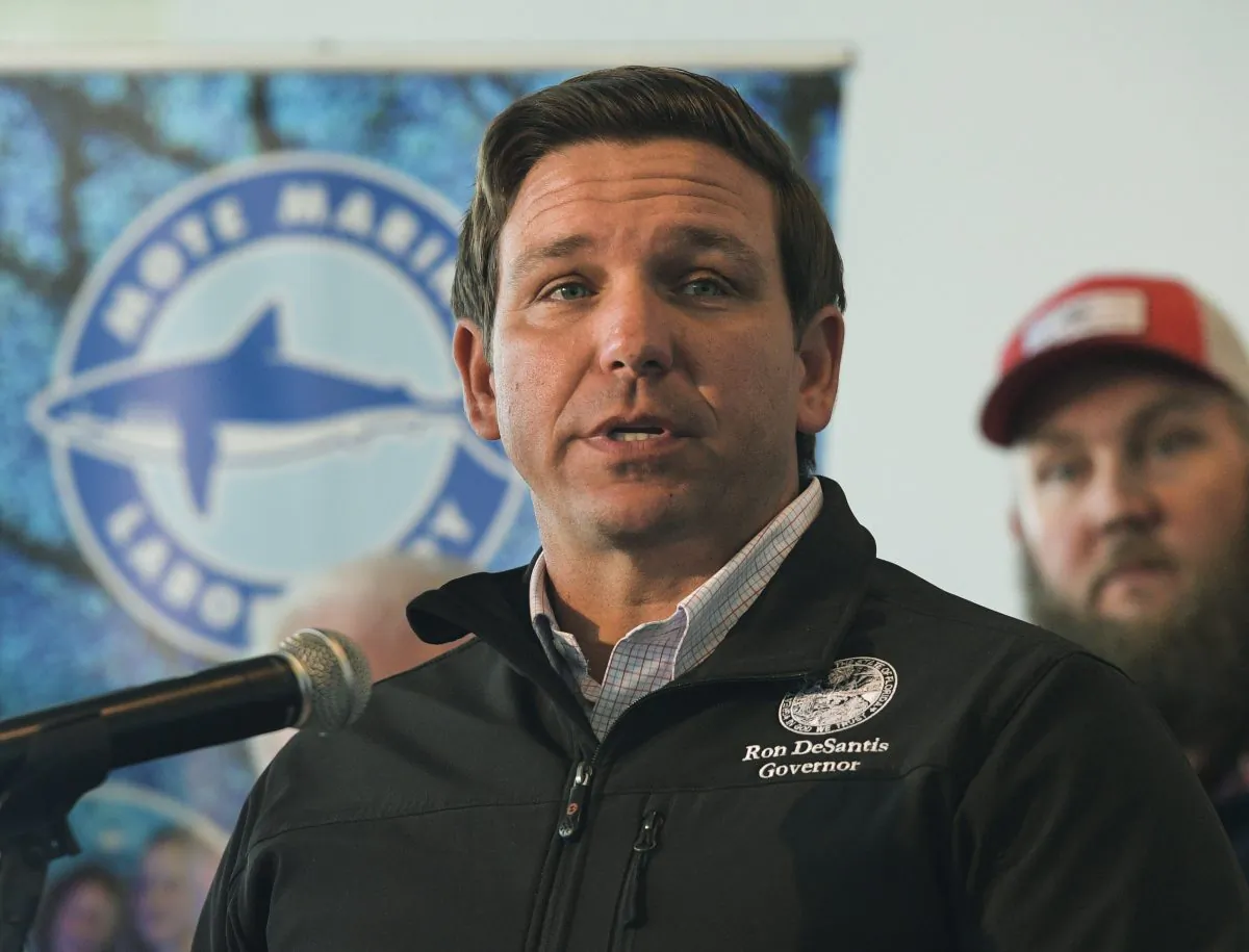 Republican Gov. Ron DeSantis announces funding for his environmental policy during a press conference at Mote Marine Laboratory in Sarasota, Fla., on Jan. 10, 2019. (Dan Wagner/Sarasota Herald-Tribune/AP)
