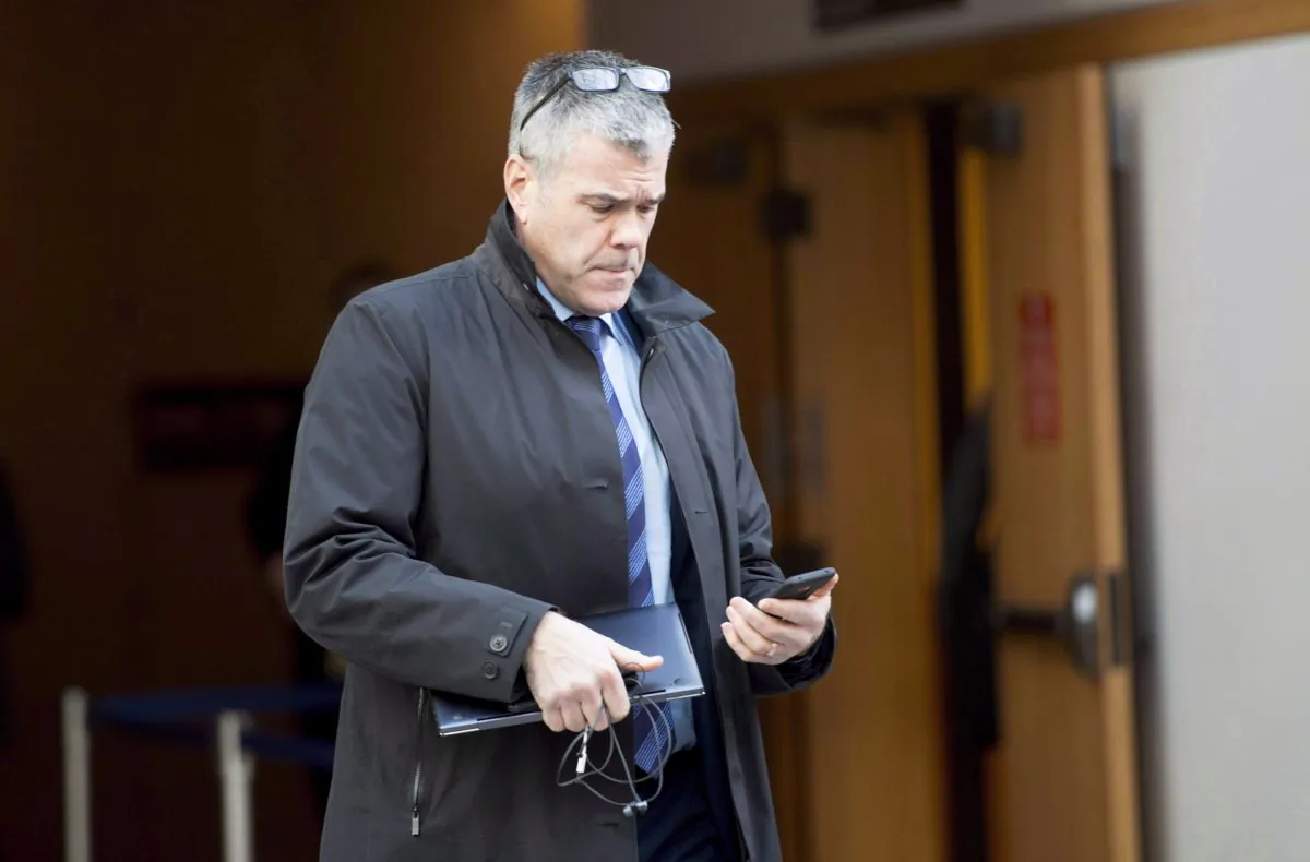 Scott Bradley, then senior vice president of corporate affairs at Huawei Canada outside a bail hearing for Huawei CFO Meng Wanzhou in Vancouver, Canada, on Dec. 10, 2018. (Jonathan Hayward/The Canadian Press)