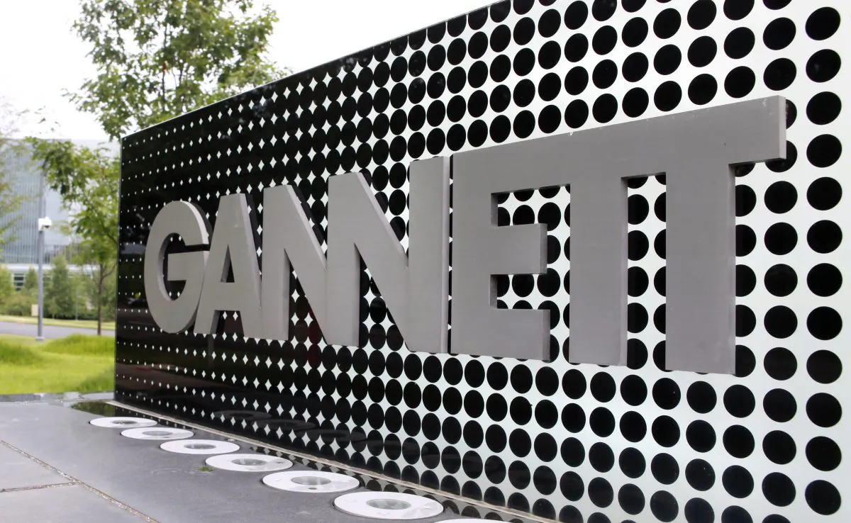 The Gannett Co. headquarters sign stands in McLean, Va. on July 14, 2010. (AP Photo/Jacquelyn Martin, File)