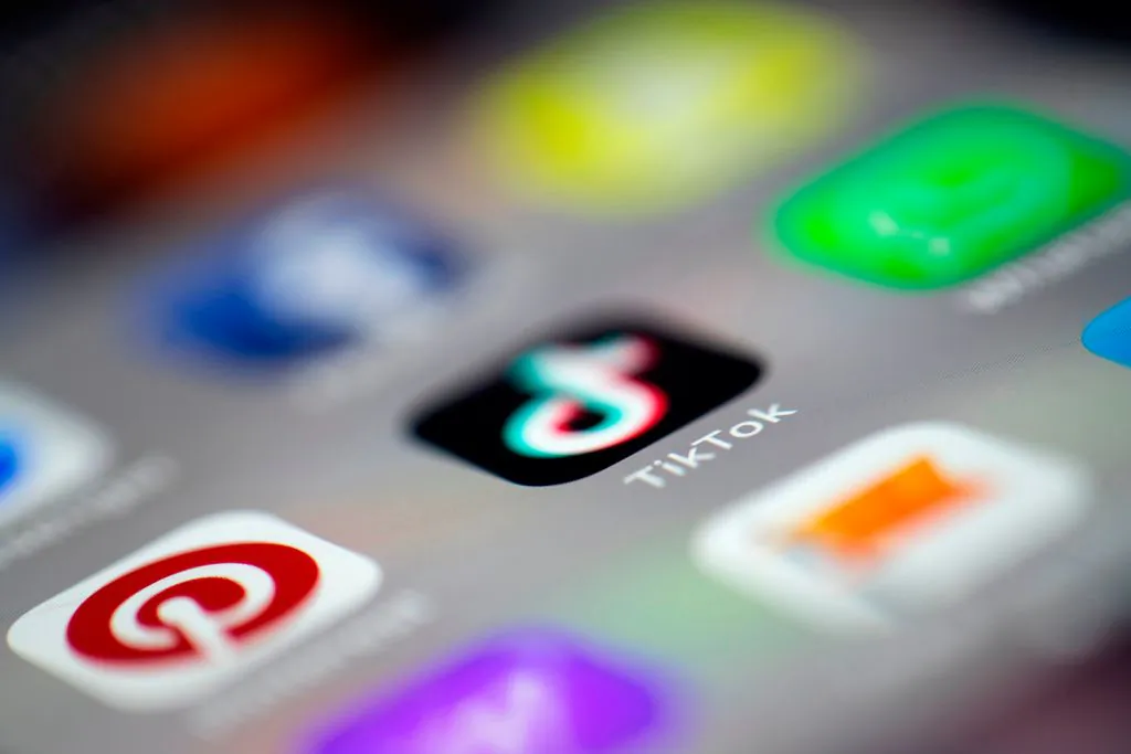 The logo of the Chinese social media app TikTok is shown in a picture taken in Paris on Dec. 14, 2018. (Joel Saget/AFP/Getty Images)