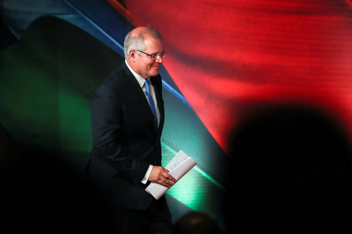 Prime Minister of Australia Scott Morrison arrives for APEC CEO Summit 2018 at Port Moresby, Papua New Guinea on Nov., 17, 2018. (Fazry Ismail/Pool via Reuters)