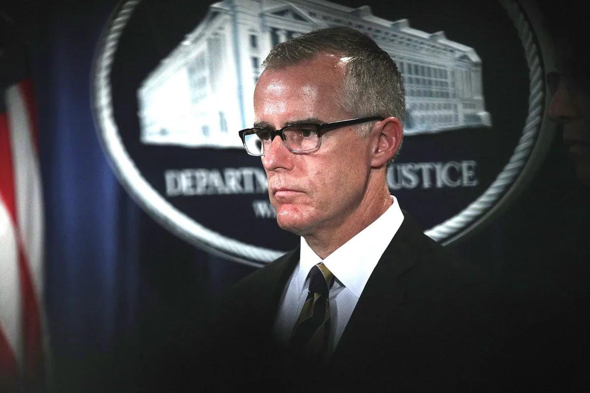 Acting FBI Director Andrew McCabe during a news conference at the Justice Department on July 13, 2017. (Alex Wong/Getty Images)