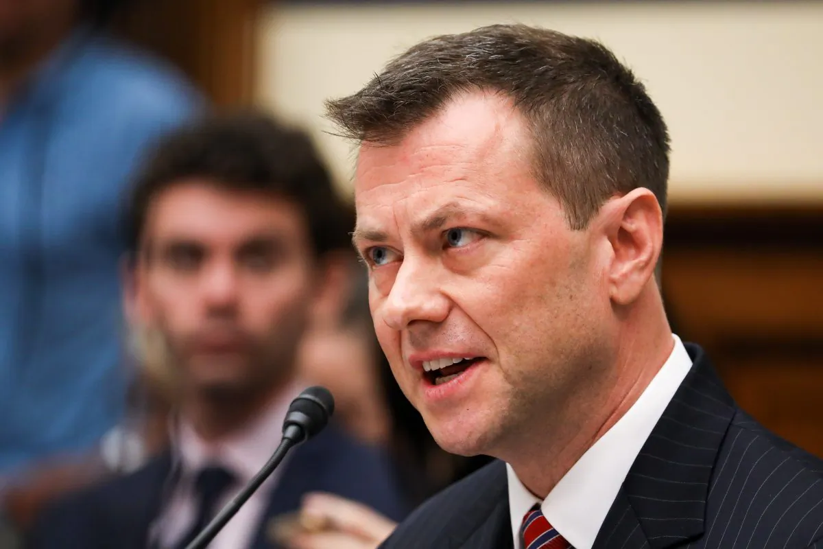 FBI Deputy Assistant Director Peter Strzok testifies at the Committee on the Judiciary and Committee on Oversight and Government Reform Joint Hearing on, “Oversight of FBI and DOJ Actions Surrounding the 2016 Election" in Washington on July 12, 2018. (Samira Bouaou/The Epoch Times)