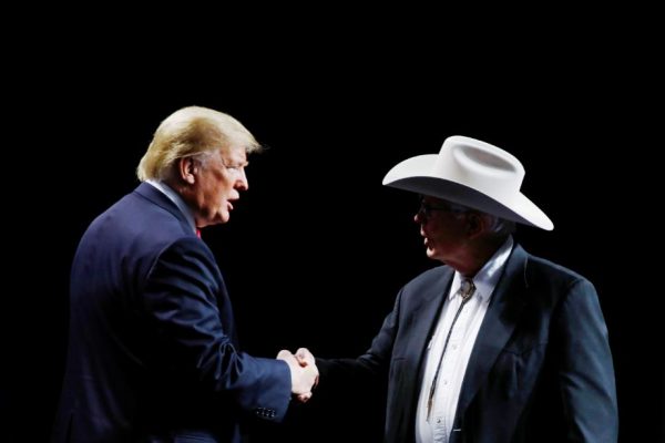 President Donald Trump greets Arizona farmer Jim Chilton