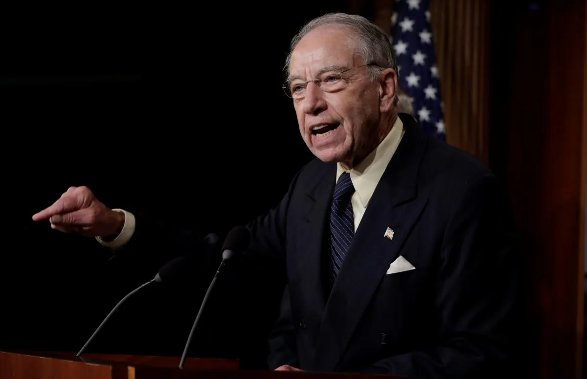 U.S. Senate Judiciary Committee Chairman Senator Chuck Grassley (R-IA) speaks during a news conference on Capitol Hill in Washington, U.S. on Oct. 4, 2018. (Yuri Gripas/Reuters)