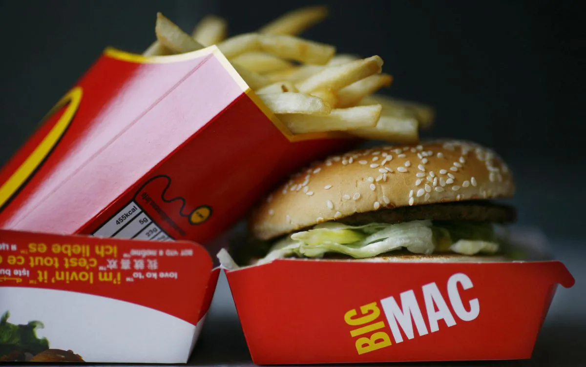 A Big Mac hamburger and french fries in London, on Aug. 6, 2008. (Ben Stansall/AFP/Getty Images)