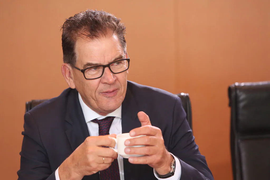 German Minister for Economic Cooperation and Development Gerd Muller arrives for a weekly German federal Cabinet meeting in Berlin, Germany, on May 15, 2018. (Adam Berry/Getty Images)