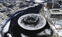 Giant Rotating Ice Disk Stops Moving