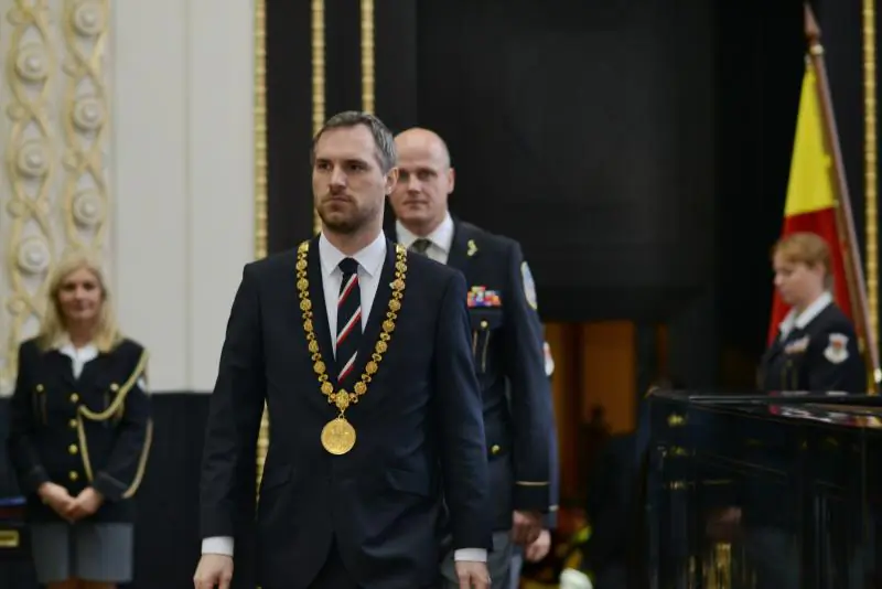 Mayor of the City of Prague, Zdeněk Hřib (Piráti), seen at the Czech Republic capital, Prague on Dec. 2018. (Screenshot by Milan Kajínek, The Epoch Times, Czech edition)