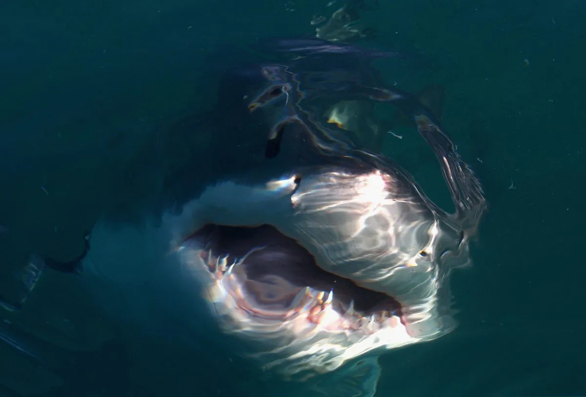 A Great White Shark swims in Shark Alley  in Gansbaai, South Africa. near Dyer Island on July 8, 2010  (Ryan Pierse/Getty Images)