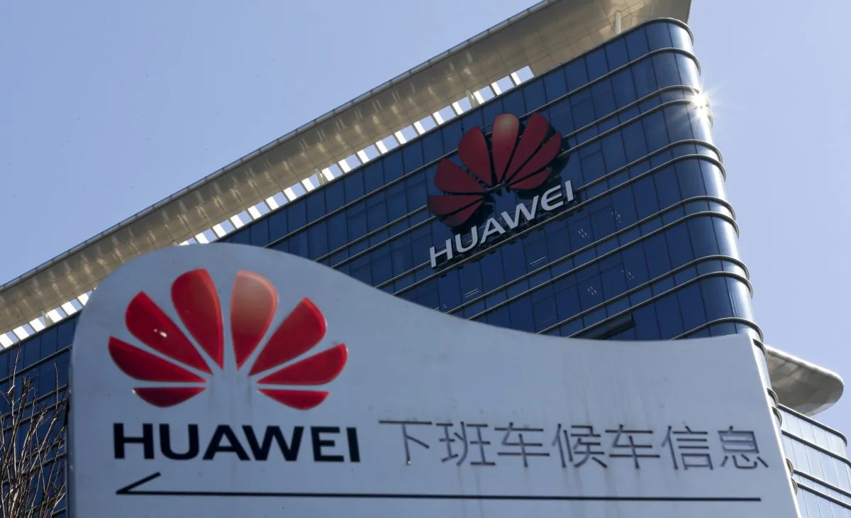 The Huawei office building at its research and development center in Dongguan, China, on Dec.18, 2018. (Andy Wong/AP)