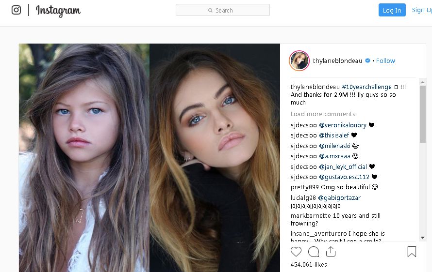 Model Thylane Blondeau Posts Viral Year Challenge From After She Won Most Beautiful In The