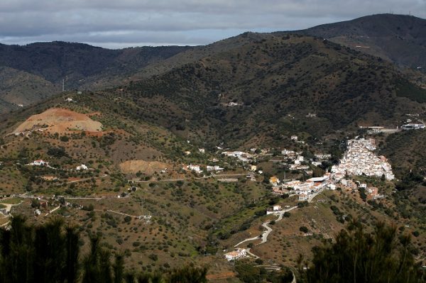 General view of the area where Julen, a Spanish two-year-old boy fell into a deep well six days ago when the family was taking a stroll through a private estate, in Totalan