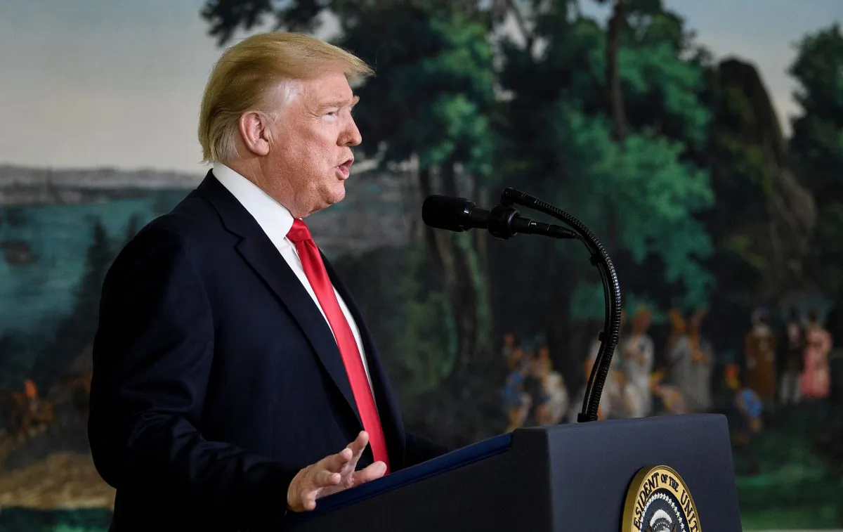 President Donald Trump makes a statement about immigration and the border wall from the diplomatic reception room of the White House on Jan. 19, 2019. (Brendan Smialowski/AFP/Getty Images)