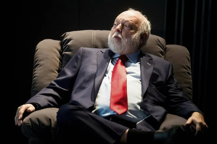 Government commissioner in charge of the development of Hungary's film industry, Andy Vajna, participates in a discussion in the headquarters of the Hungarian National Film Fund in Budapest. On Feb. 7, 2017. (Zoltan Balogh/MTI via AP)