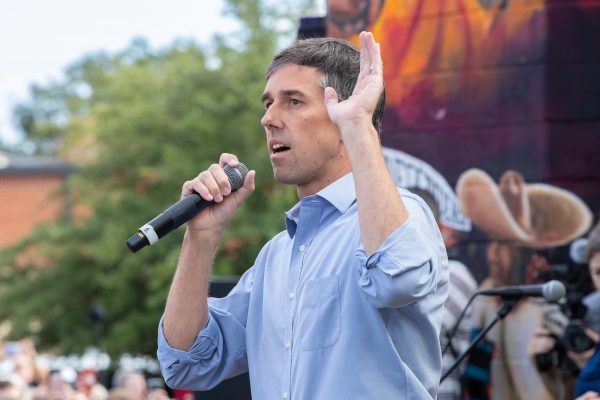 Beto ORourke addresses a public event in Austin during his campaign as a U.S. Senate candidate on Nov. 4, 2018. (Suzanne Cordeiro/AFP/Getty Images)