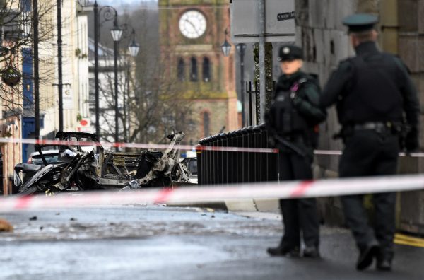 Police guard area of blast