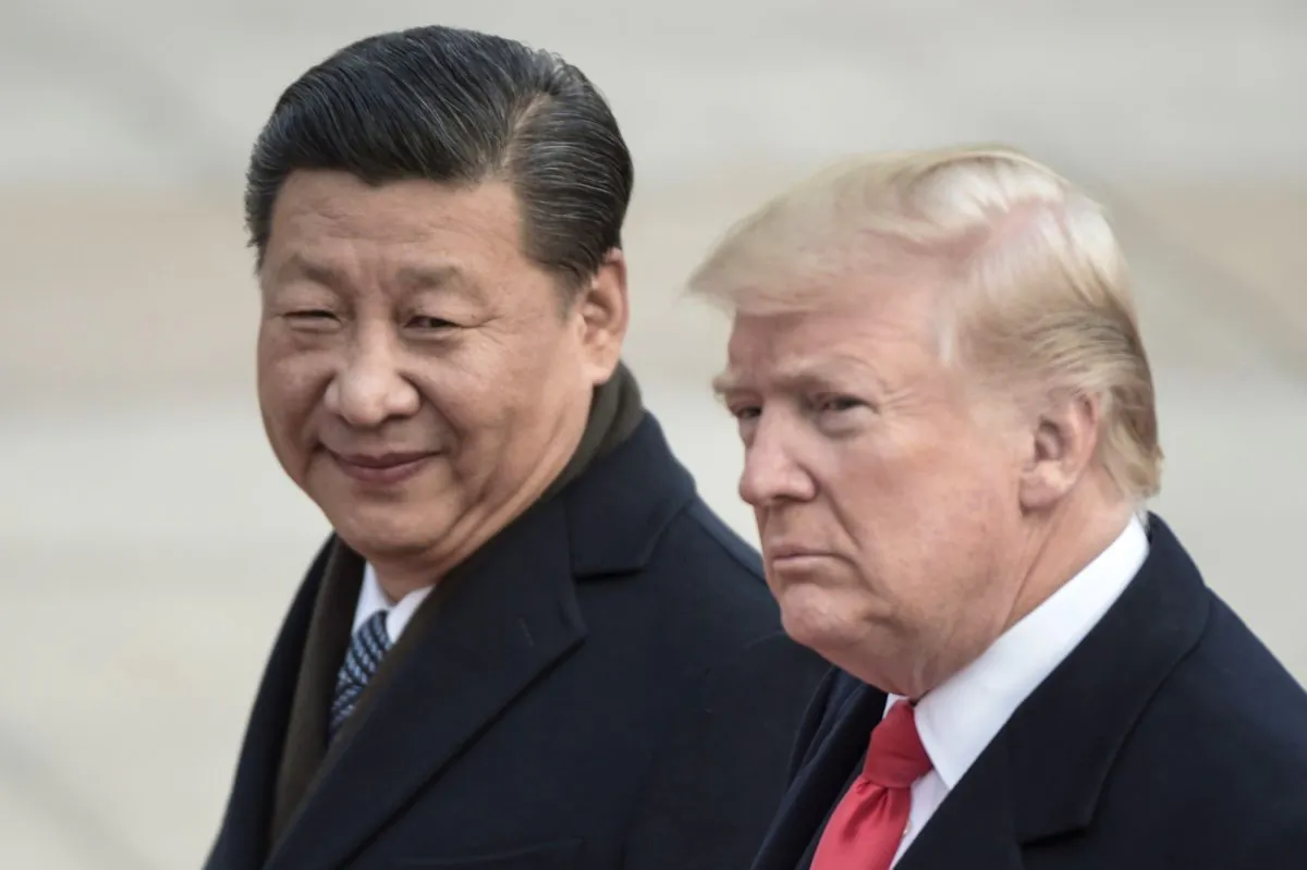 President Donald Trump and Chinese leader Xi Jinping in Beijing on Nov. 9, 2017. (Fred Dufour/AFP/Getty Images)