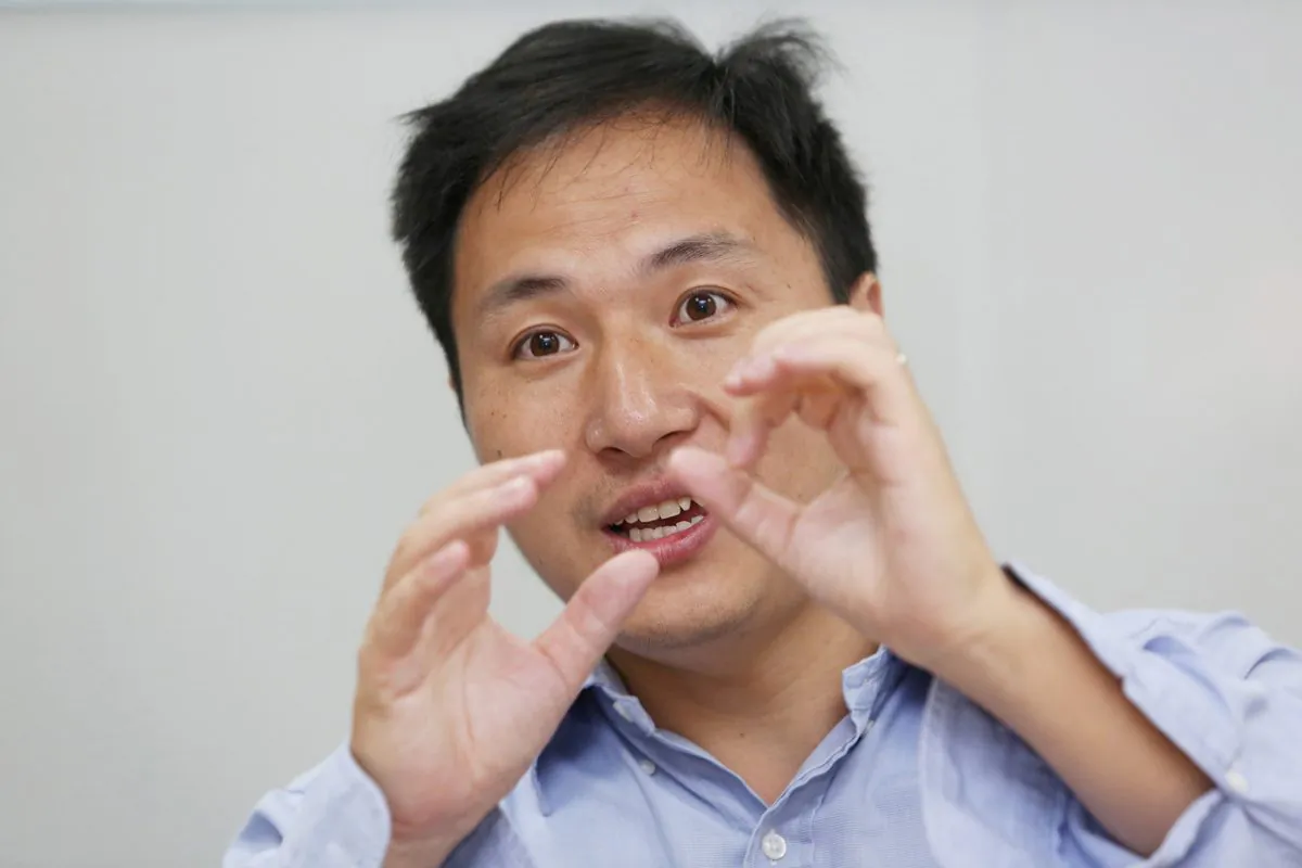 Scientist He Jiankui speaks at his company Direct Genomics in Shenzhen, Guangdong Province, China on July 18, 2017. (Reuters)