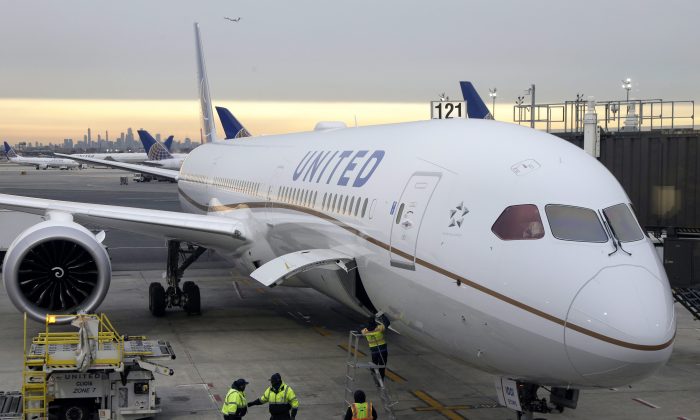 A Dreamliner 787-10 arriving from Los Angeles pulls up to a gate in Newark Liberty International Airport in Newark, N.J., on Jan. 7, 2019. (Seth Wenig/File Photo via AP)