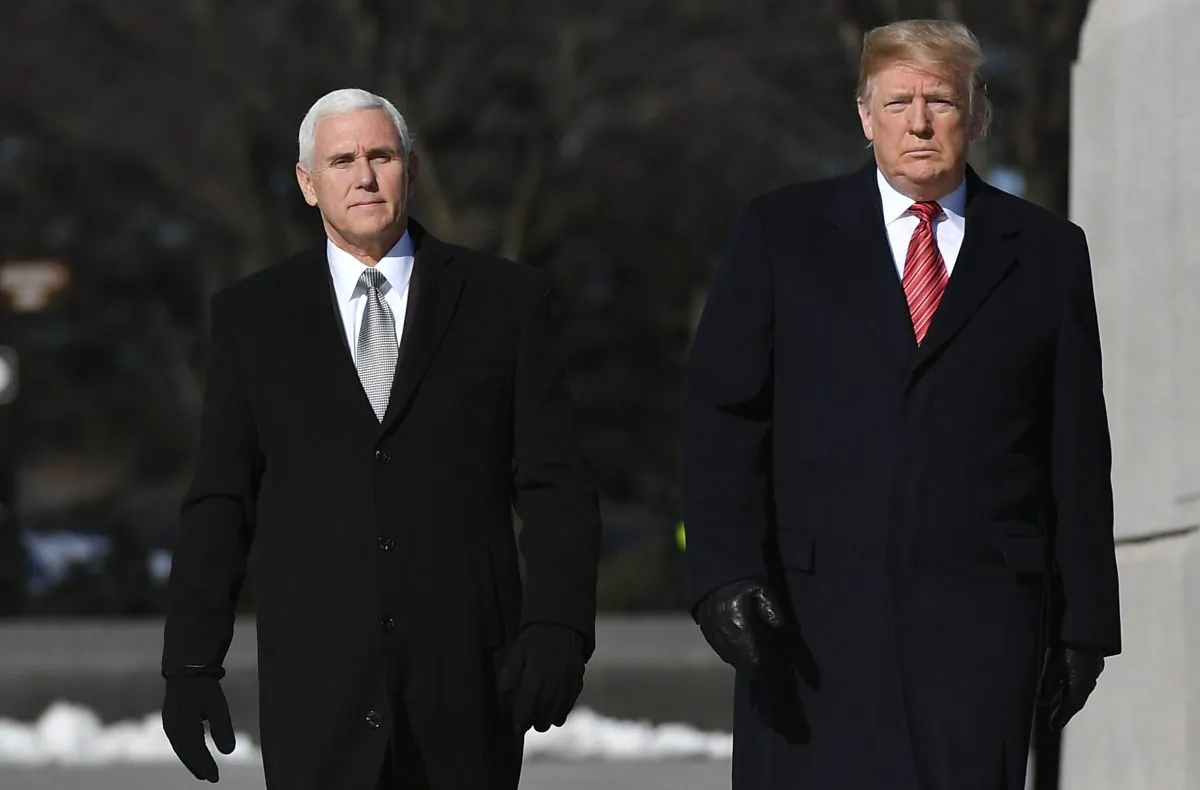 U.S. President Donald Trump (R) and Vice President Mike Pence, in Washington on Jan. 21, 2019. (Mandel Ngan/AFP/Getty Images)