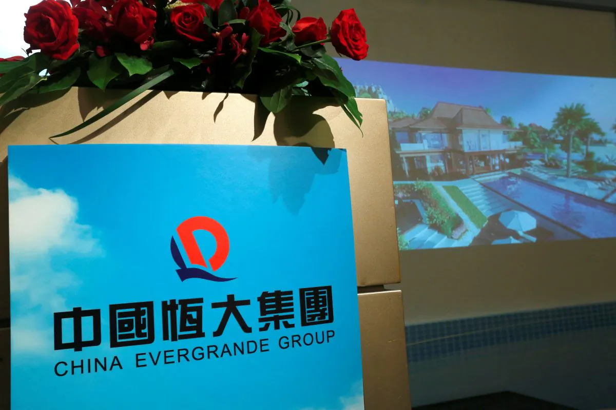 A promotional footage on a property development of China Evergrande Group is shown at a news conference on the company's interim results in Hong Kong, China on Aug. 30, 2016. (Bobby Yip/Reuters)