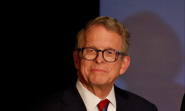 Ohio Gov. Mike DeWine during a campaign event at the Boat House at Confluence Park in Columbus, Ohio, on Nov. 2, 2018. (Kirk Irwin/Getty Images)