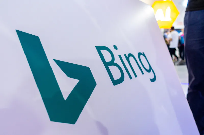 A sign of Microsoft Corp's Bing search engine is seen at the World Artificial Intelligence Conference (WAIC) in Shanghai, China Sept. 21, 2018.
 (Reuters/Stringer)