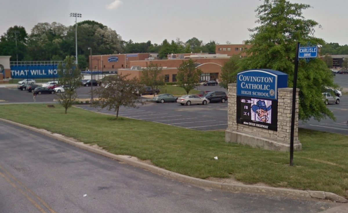 The entrance of the Covington Catholic high school in Park Hills, Kentucky