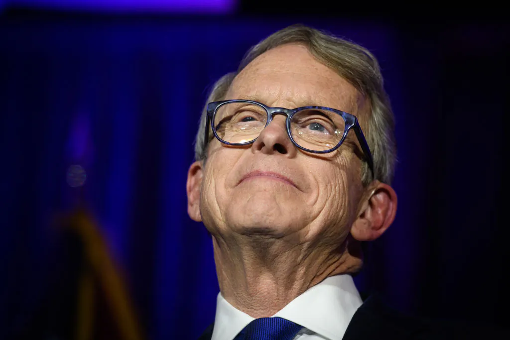 Ohio Gov. Mike DeWine gives his victory speech after winning the Ohio gubernatorial race at the Sheraton Capitol Square in Columbus, Ohio on Nov. 6, 2018. (Justin Merriman/Getty Images)