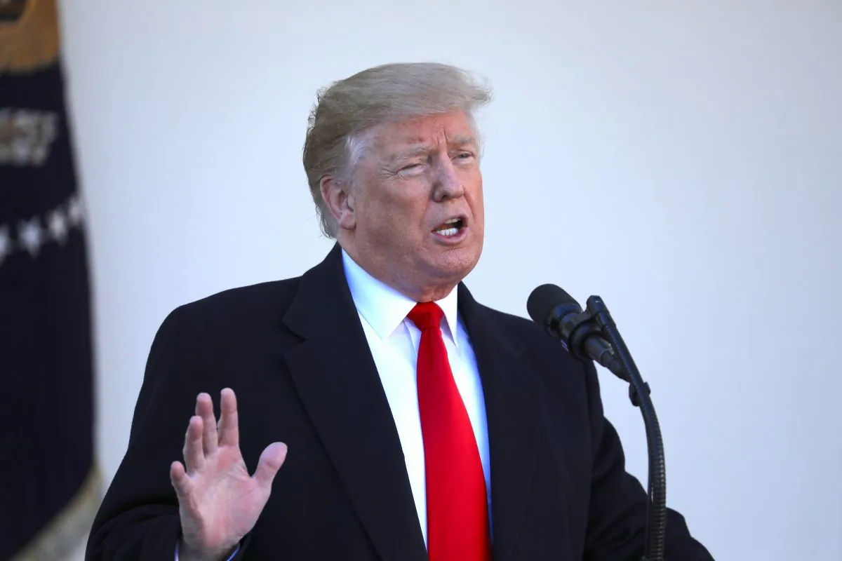 President Donald Trump speaks about a deal reached to reopen the government, at the White House on Jan. 25, 2018. (Charlotte Cuthbertson/Epoch Times)