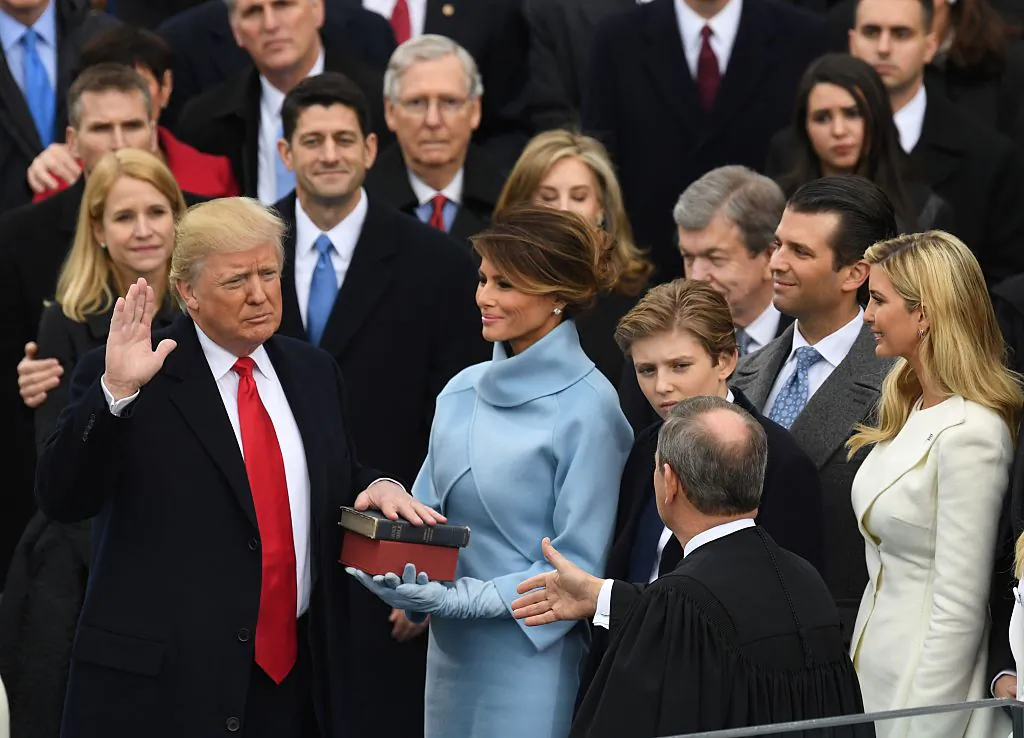 President-elect Donald Trump is sworn in as President at the US Capitol on Jan. 20, 2017. (Mark Ralston/AFP/Getty Images)