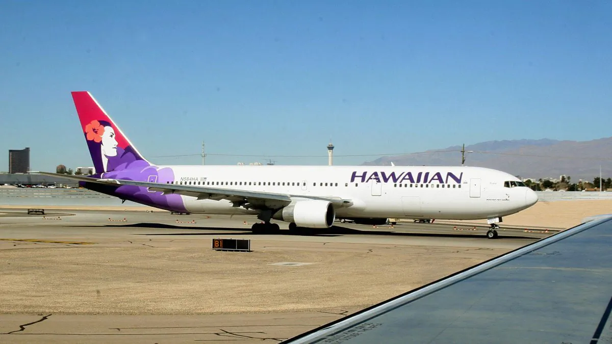 A Hawaiian Airlines flight from Honolulu to New York City was diverted to San Francisco after a male flight attendant died of an apparent heart attack, officials said Jan. 25. (KAREN BLEIER/AFP/Getty Images)