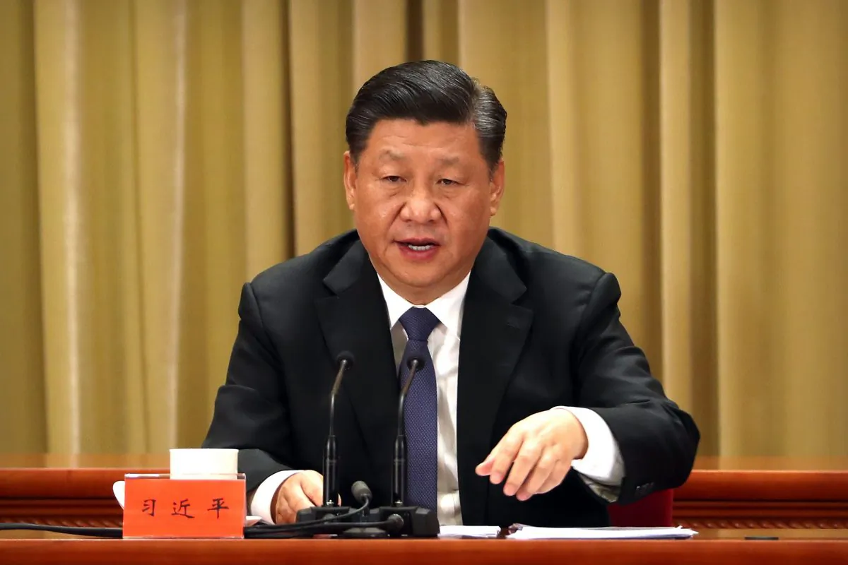 Chinese leader Xi Jinping speaks in Beijing on Jan. 2, 2019. (MARK SCHIEFELBEIN/AFP/Getty Images)