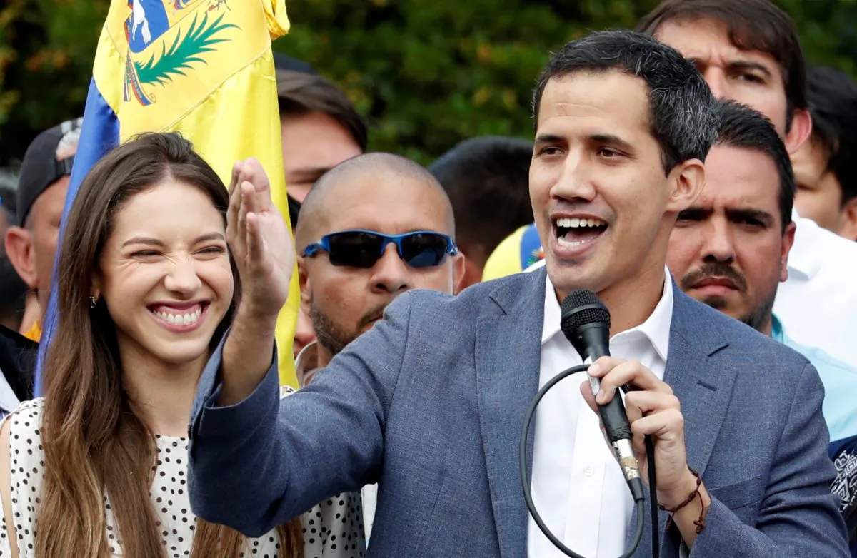 Juan Guaido speaks during a rally in Caracas, Venezuela, on Jan. 26, 2019. (Reuters/Carlos Garcia Rawlins)