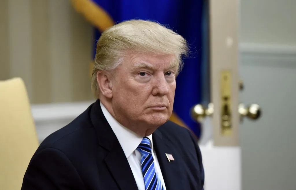 U.S President Donald Trump looks on during a meeting with South Korean President Moon Jae-in in the Oval Office of the White House on June 30, 2017 in Washington, DC.(Olivier Douliery - Pool/Getty Images)