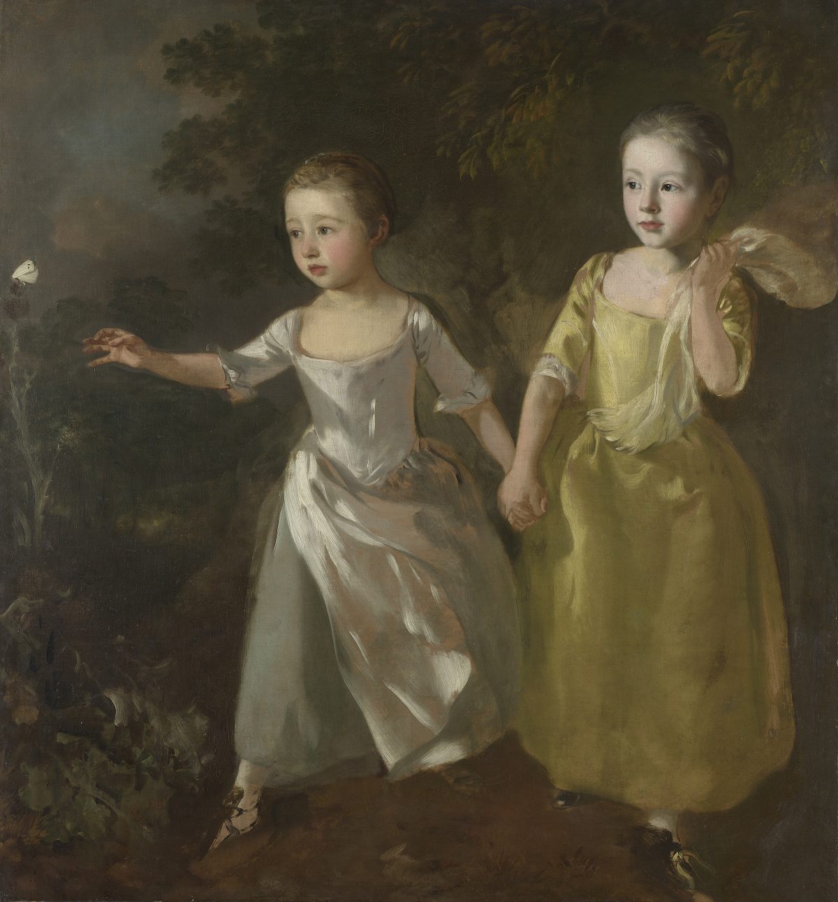 Two girls 18th century and butterfly