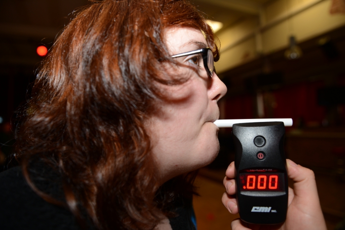 Breathalyzer test.