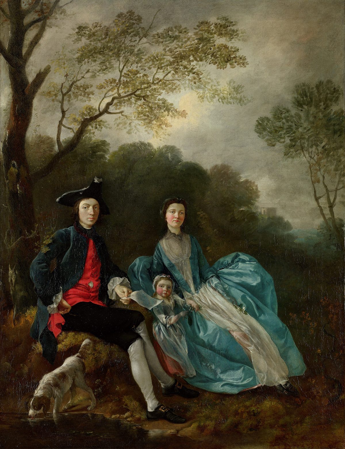 18th century man with wife and child