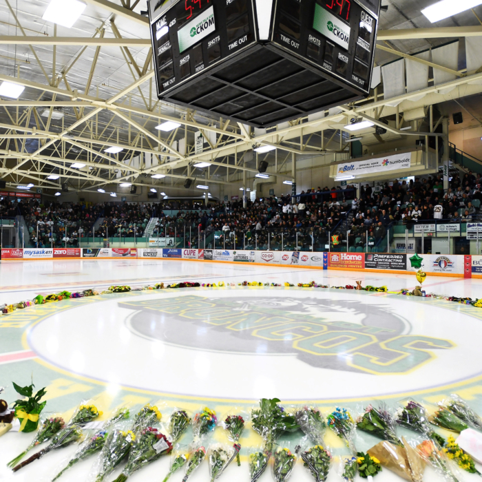 Paralyzed Humboldt Broncos players reunite on the ice