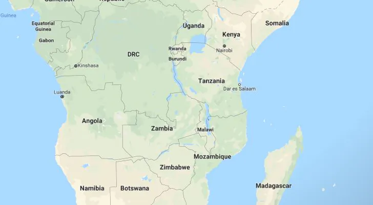 A Google Maps image shows East Africa, including Tanzania (Google Maps)