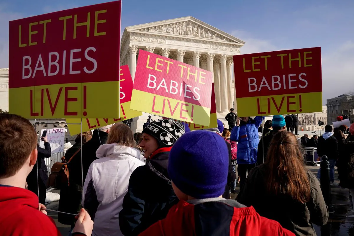 Anti-abortion marchers rally at the Supreme Court during in the 46th annual March for Life in Washington on Jan. 18, 2019. (Reuters/Joshua Roberts)