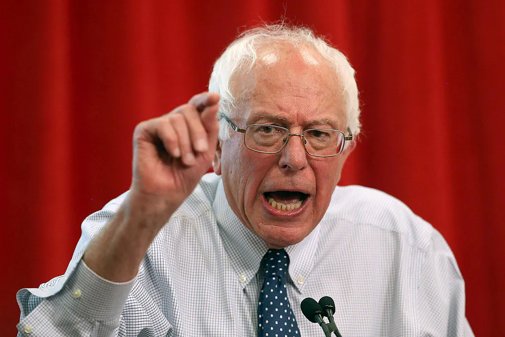 U.S. Sen. Bernie Sanders (I-VT) speaks during a "Brunch with Bernie" campaign rally at the National Nurses United offices in Oakland, Calif., on Aug. 10, 2015. (Justin Sullivan/Getty Images)