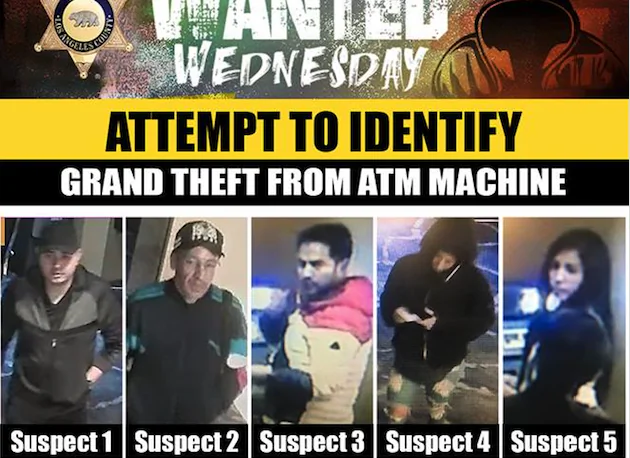 A group of suspects were said to use a hacking device to steal thousands from ATMs in Los Angeles. (Los Angeles County Sheriff's Department)