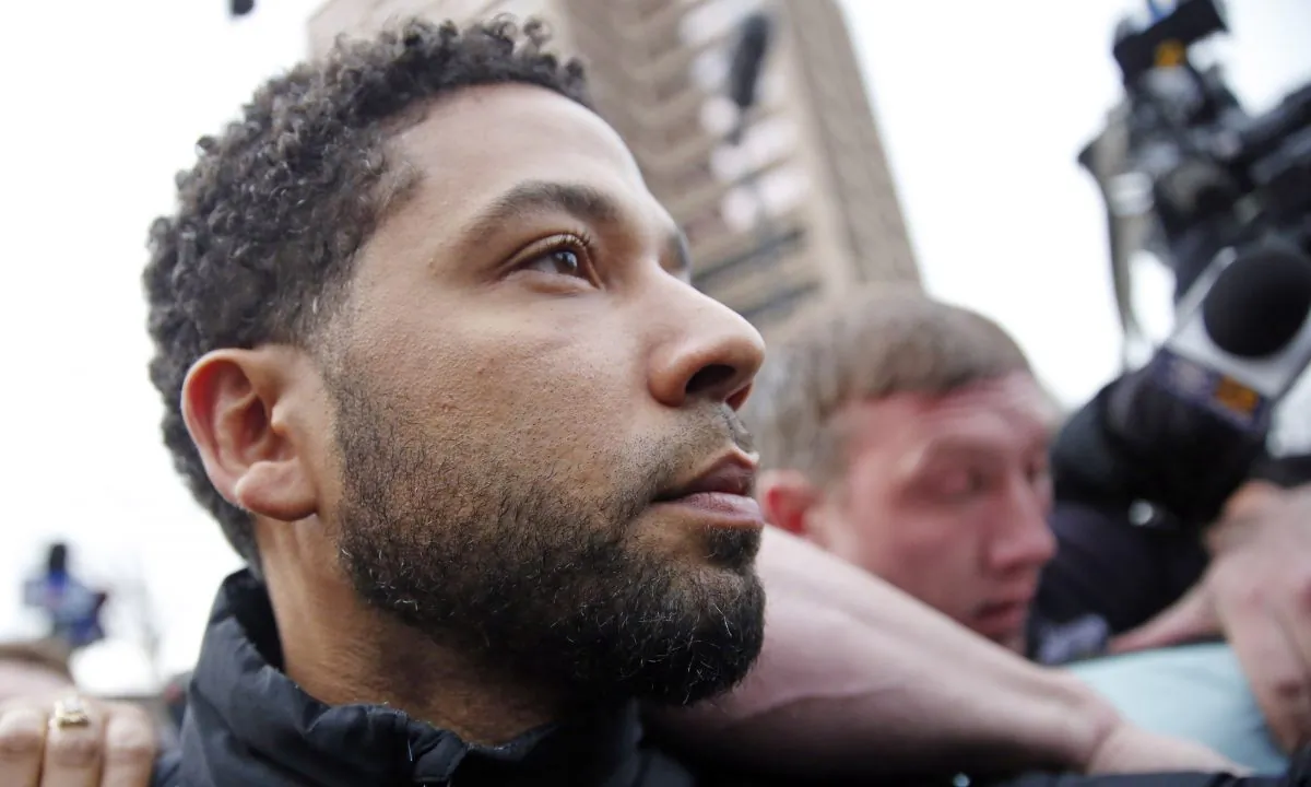 CHICAGO, ILLINOIS - FEBRUARY 21: Empire actor Jussie Smollett leaves Cook County jail after posting bond on February 21, 2019 in Chicago, Illinois. Nuccio DiNuzzo/Getty Images