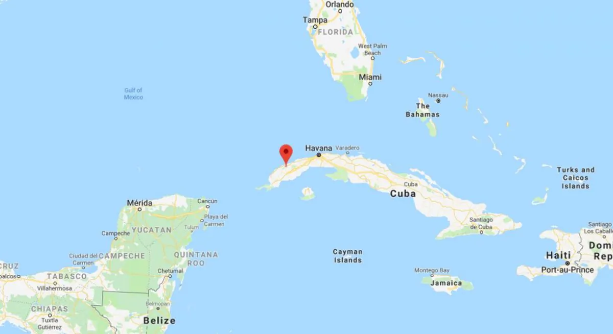 An apparent meteorite landed in western Cuba on Feb. 1, according to reports and photos published on social media (Google Maps)