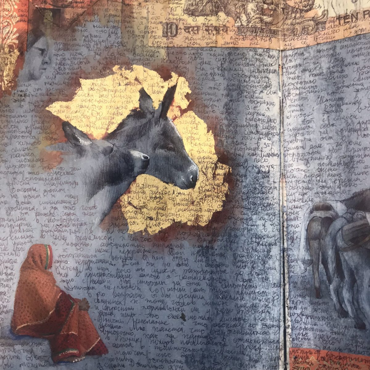 Detail of Dina Brodsky's sketchbook. (Milene Fernandez/The Epoch Times)